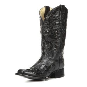 Like new Corral Cowgirl Boots Black sparkle A2931. Worn once